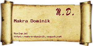 Makra Dominik névjegykártya